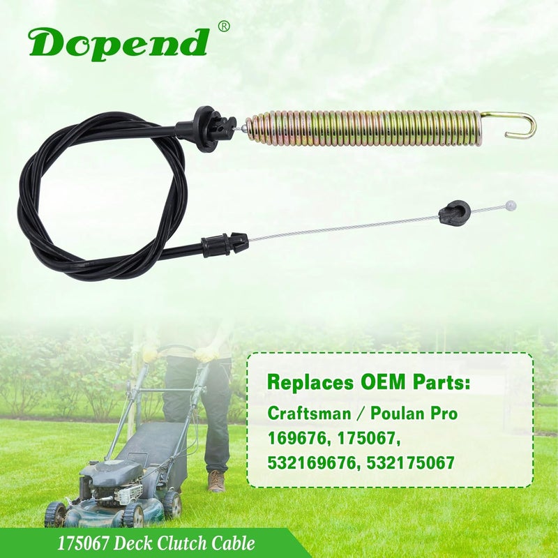 Dopend 532175067 175067 Deck Clutch Cable for Craftsman 42” Mower Deck LT1000, LT2000, DLT3000 Parts, Poulan Pro Riding Mower Parts, Replaces 175067 Deck Engagement Cable 532175067, 169676, 532169676 - Image 3
